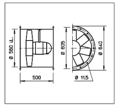 Helios HRFD 560/4 Kanal Tipi Aksiyel Fan