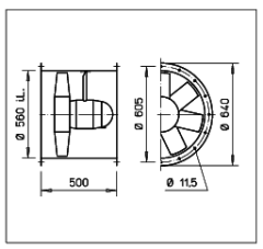 Helios HRFD 560/4.Ex Kanal Tipi Aksiyel Fan