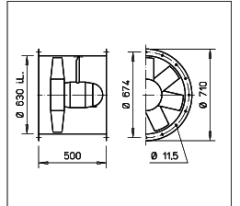 Helios HRFD 630/4.Ex Kanal Tipi Aksiyel Fan