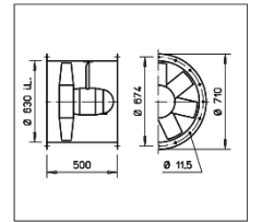 Helios HRFD 630/6 Kanal Tipi Aksiyel Fan