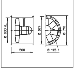 Helios HRFD 630/6.Ex Kanal Tipi Aksiyel Fan