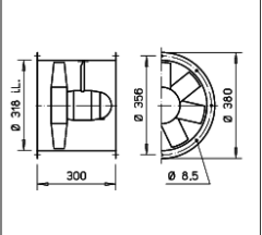 Helios HRFW 315/6 Kanal Tipi Aksiyel Fan