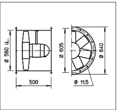 Helios HRFW 560/6 Kanal Tipi Aksiyel Fan
