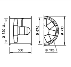 Helios HRFW 630/4 Kanal Tipi Aksiyel Fan