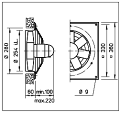 Helios HQD 250/4.Ex Duvar Tipi Aksiyel Fan