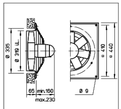 Helios HQD 315/6.Ex Duvar Tipi Aksiyel Fan
