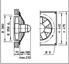 Helios HQD 355/4 Duvar Tipi Aksiyel Fan