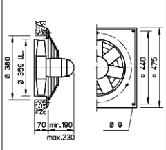 Helios HQD 355/6.Ex Duvar Tipi Aksiyel Fan