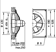 Helios HQD 400/4.Ex Duvar Tipi Aksiyel Fan