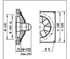 Helios HQD 400/4/2 Duvar Tipi Aksiyel Fan
