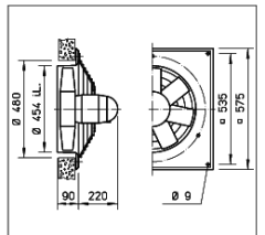 Helios HQD 450/4 Duvar Tipi Aksiyel Fan