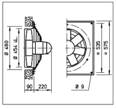 Helios HQD 450/4.Ex Duvar Tipi Aksiyel Fan