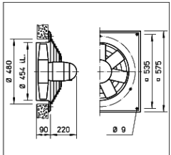 Helios HQD 450/4/4 Duvar Tipi Aksiyel Fan