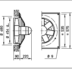 Helios HQD 450/6.Ex Duvar Tipi Aksiyel Fan