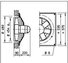 Helios HQD 450/6 Duvar Tipi Aksiyel Fan