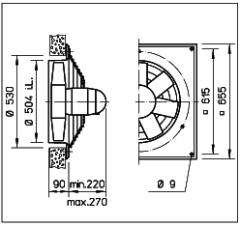 Helios HQD 500/6.Ex Duvar Tipi Aksiyel Fan