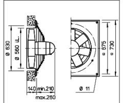 Helios HQD 560/6.Ex Duvar Tipi Aksiyel Fan