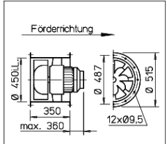 Helios VARW 450/4 TK  Karma Akışlı Fan