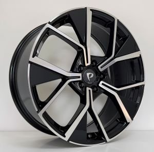 BKY 1196 8.5X19İNÇ  5X112 ET38 57.1 BLACK MACHINED XL ÇELİK JANT