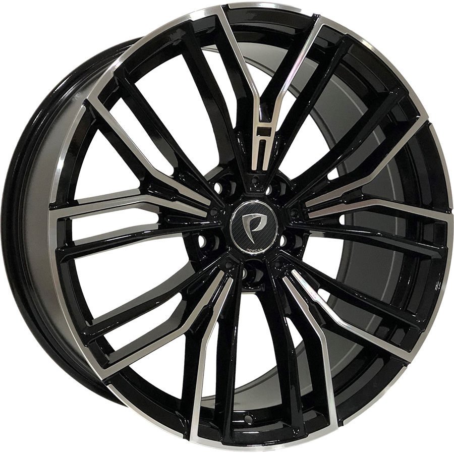 BK 5964 8X19 inç 5X112 ET30 66.6 BLACK MACHINED XL ÇELİK JANT