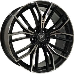 BK 5964 8X19 inç 5X112 ET30 66.6 BLACK MACHINED XL ÇELİK JANT