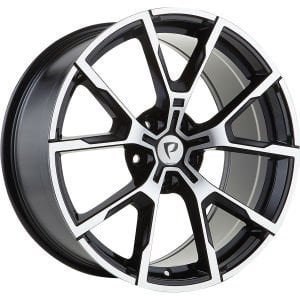 BK 5601  8X19 inç 5X112 ET25 66.56 BLACK MACHINED XL ÇELİK JANT