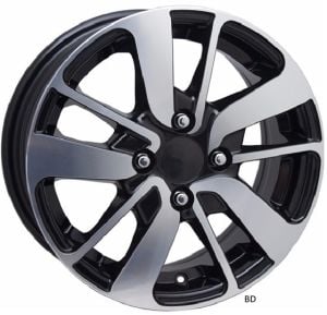 DY 154 5.5x14inç 4x100 ET35 60.1 Black Machıned Replika Çelik Jant