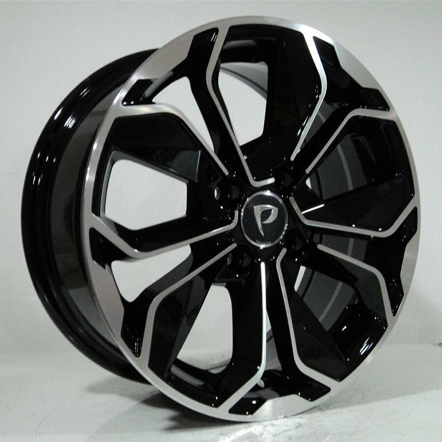 BK 5296 5.5x14inç 4x100 ET40 60.1 Black Machıned Replika Çelik Jant