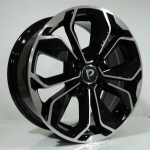 BK 5296 5.5x14inç 4x100 ET40 60.1 Black Machıned Replika Çelik Jant