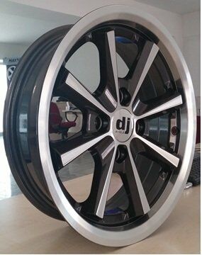 Dj DJ 550 6x14inç 4x100 Black + Silver Diamond + MAPP Çelik Jant