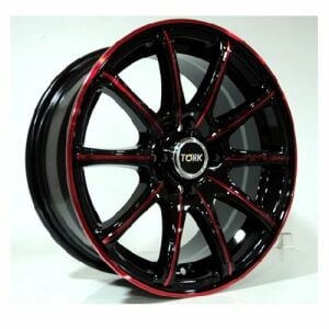 Megatork TORK 3175 5.5x14inç 4x100 Black Machined Red Çelik Jant