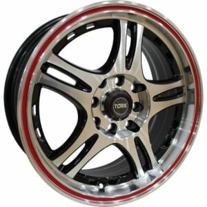 Megatork TORK 354 6.5x15inç 5x108/114 Black Machined+Red Çelik Jant