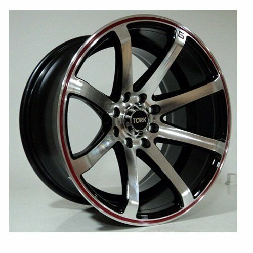 Megatork TORK 3724  8x15inç 4x100/108 Black Machined Red Çelik Jant