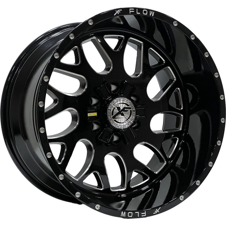 PRT DX8428 12X20 inç 6X139.7 ET-44 110 BLACK MILLED WINDOW ÇELİK JANT