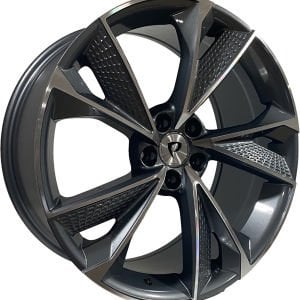 BK 5749 9X20 inç 5X112 ET32 66.45 BLACK MACHINED XL ÇELİK JANT