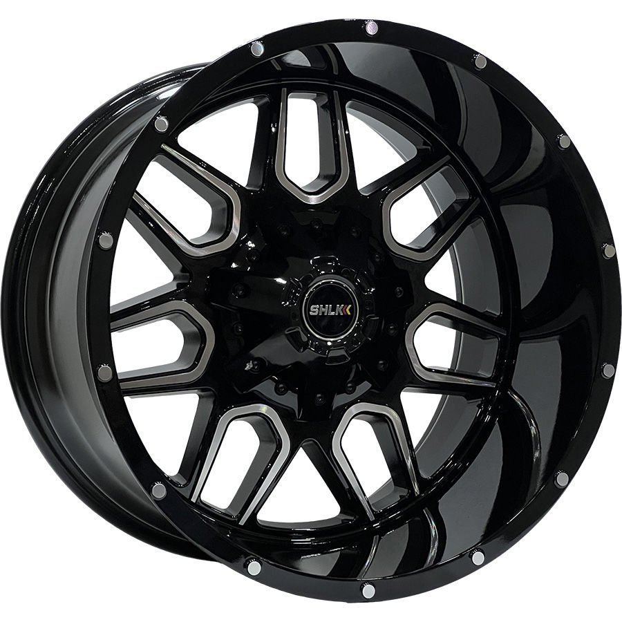 SLK 1819 12X20 inç 6X139.7 ET-51 110 BLACK MILLING ÇELİK JANT