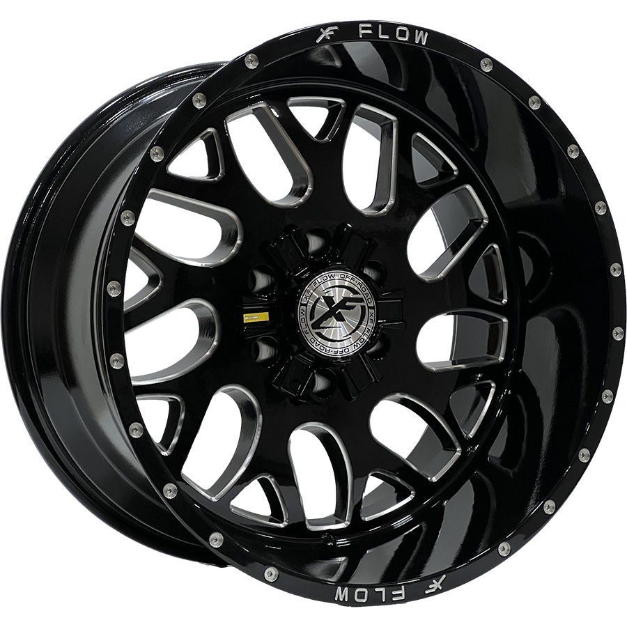 SRW 0207 12X20 inç 6X139.7 ET-44 110 BLACK+MILLING ÇELİK JANT