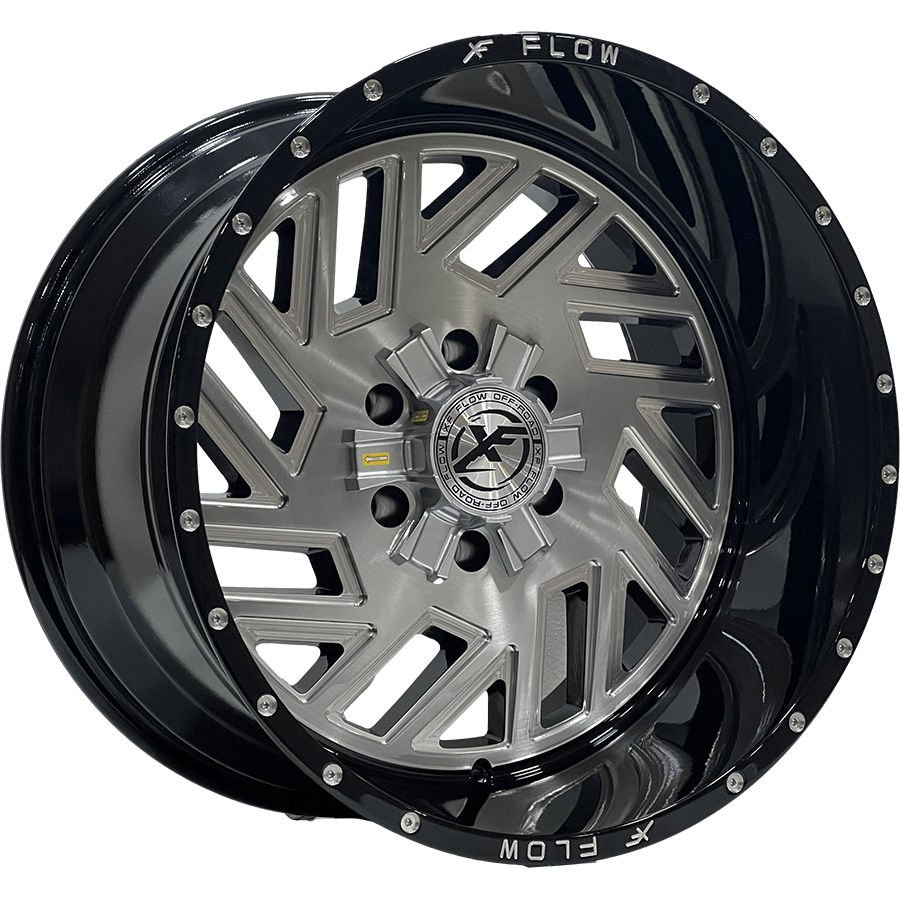 PRT DX8431  12X20 inç 6X139.7 ET-44 110 GLOSS BLACK BRUSHED ÇELİK JANT