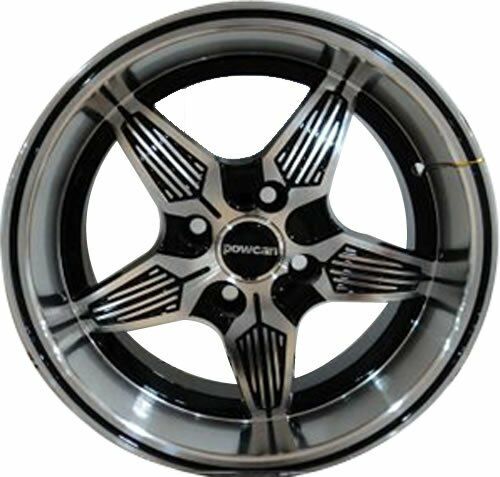 Powcan BK 346 6x14inç 4x100 et35 73.1 Black Machined + blk Çelik Jant