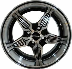 Powcan BK 346 6x14inç 4x100 et35 73.1 Black Machined + blk Çelik Jant