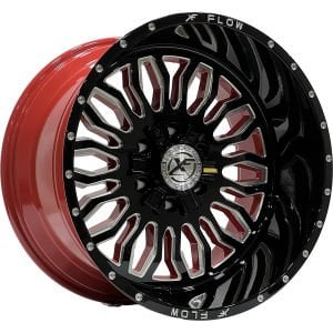 PRT DX8432 12X20 inç 6X139.7 ET-44 110 GLOSS BLACK RED ÇELİK JANT