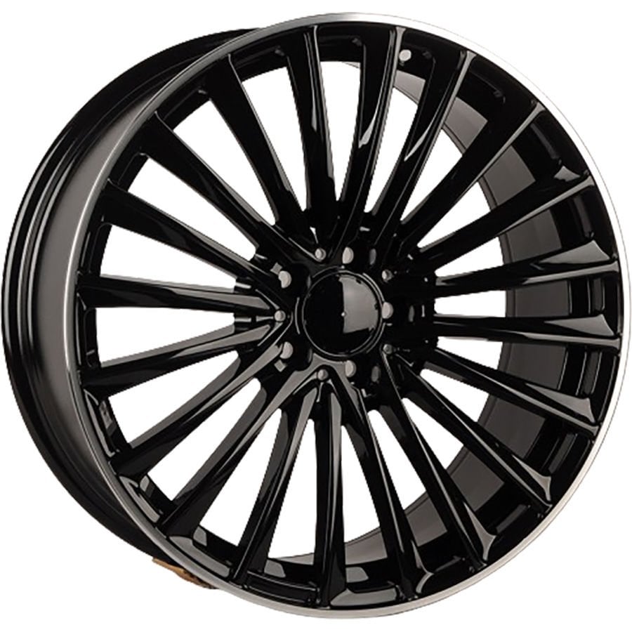 BKY 5909B  8.5X20 inç 5X112 ET40 66.56 BLACK+LIP MACHINED XL ÇELİK JANT