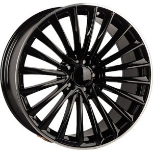 BKY 5909B  8.5X20 inç 5X112 ET40 66.56 BLACK+LIP MACHINED XL ÇELİK JANT