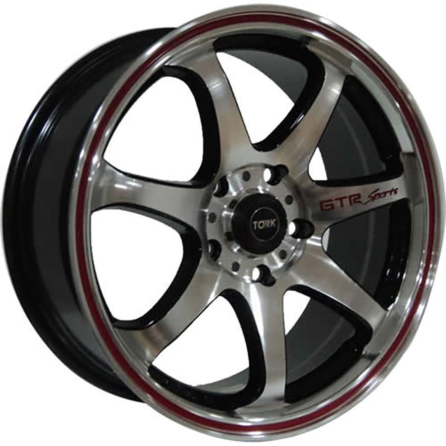 Megatork TORK 356 6.5x15inç 4x100 BLACK MACHINED + RED