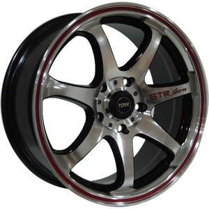 Megatork TORK 356 6.5x15inç 4x100 BLACK MACHINED + RED