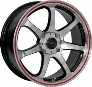 Megatork TORK 356 6.5x15inç 5x112 Black Machined Red Çelik Jant