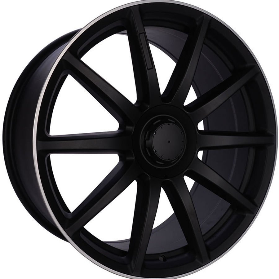 Powcan BK 913 8.5x20inç 5x112 et45 66.56 Mat Black Lıp Machined Mercedes Çelik Jant