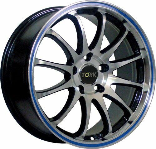 Megatork TORK 366 6.5x15inç 4x108 BLACK MACHINED + MAVI