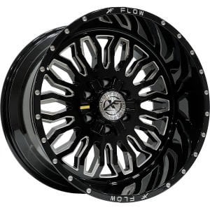 PRT DX8432 12X20 inç 6X139.7 ET-44 110 BLACK MILLED WINDOW ÇELİK JANT