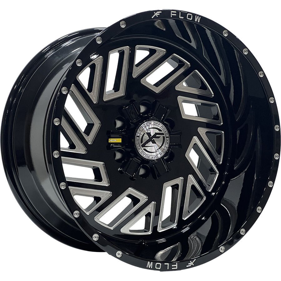 PRT DX8431 12X20 inç 6X139.7 ET-44 110 BLACK MILLED WINDOW ÇELİK JANT
